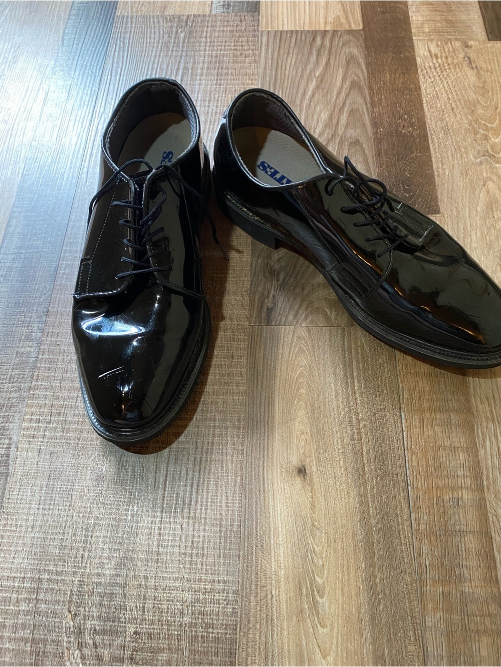 Bates Black Patent Leather Derby Dress Shoes ( Military Issue)